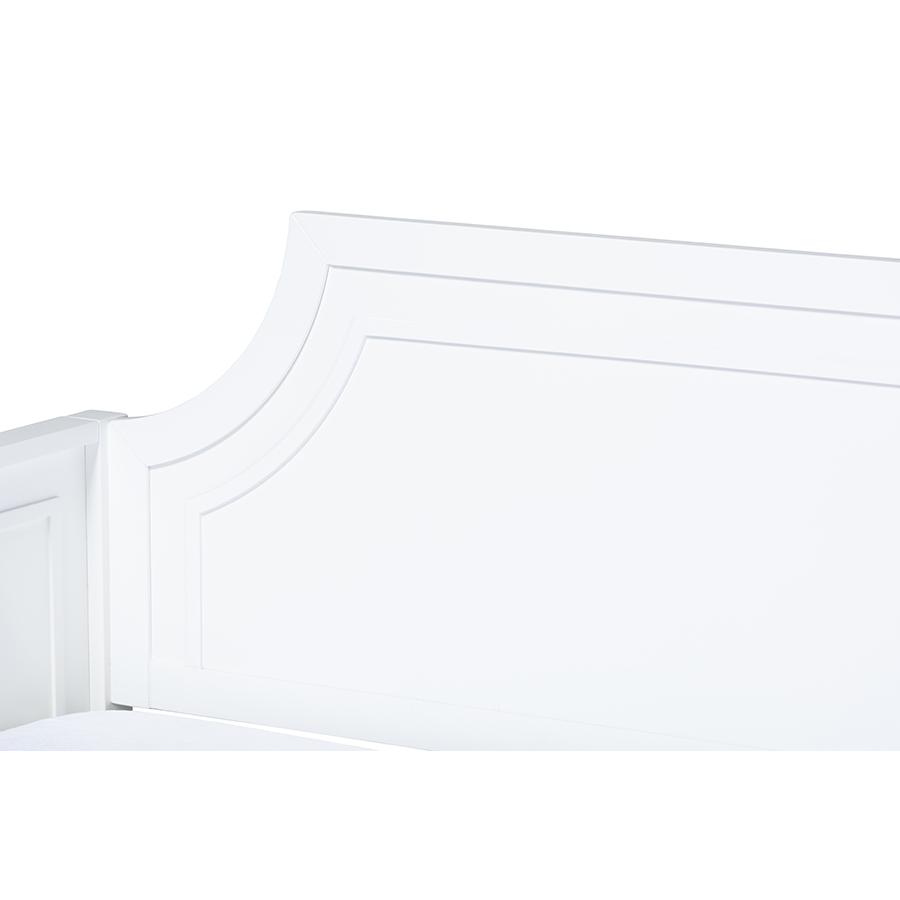 Traditional White Twin Daybed with Trundle, Pinewood Frame, Stylish Design