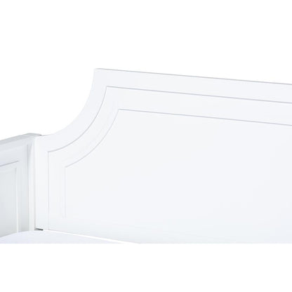 Traditional White Twin Daybed with Trundle, Pinewood Frame, Stylish Design
