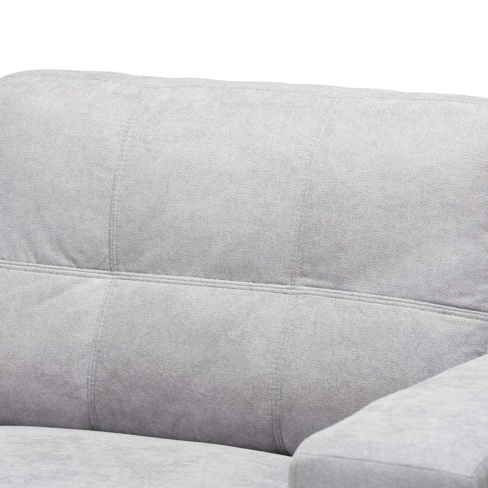 Light Grey Fabric Upholstered Sectional Sofa with Left Facing Chaise