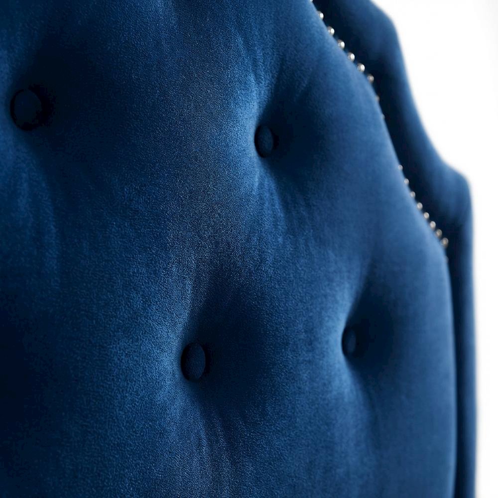 Royal Blue Velvet Twin Headboard with Button Tufting and MDF Frame