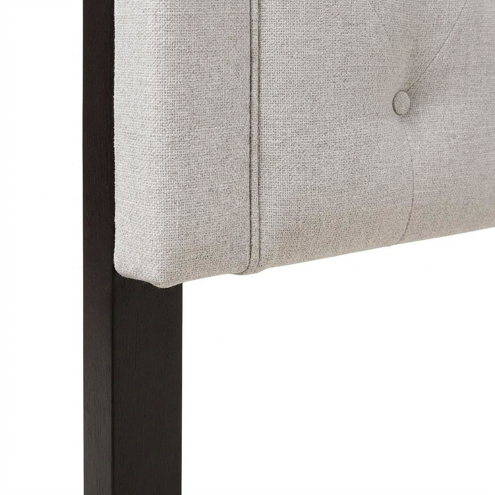 Greyish Beige Fabric King Size Headboard with Foam Padding and Durable LVL Frame