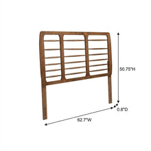 Walnut Finished Mid-Century Queen Headboard in Rubberwood Frame