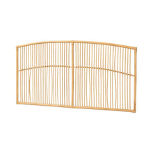 Brown Rattan Wall-Mount Queen Headboard, Bohemian Style, Non-Tufted Design