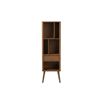 Brown 1-Drawer Sideboard Storage Cabinet with Mid-Century Design