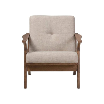 Mid-Century Modern Fabric Tufted Lounge Chair, Accent Chair, Light