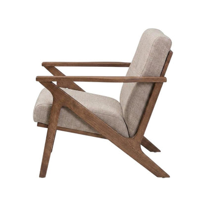 Mid-Century Modern Fabric Tufted Lounge Chair, Accent Chair, Light