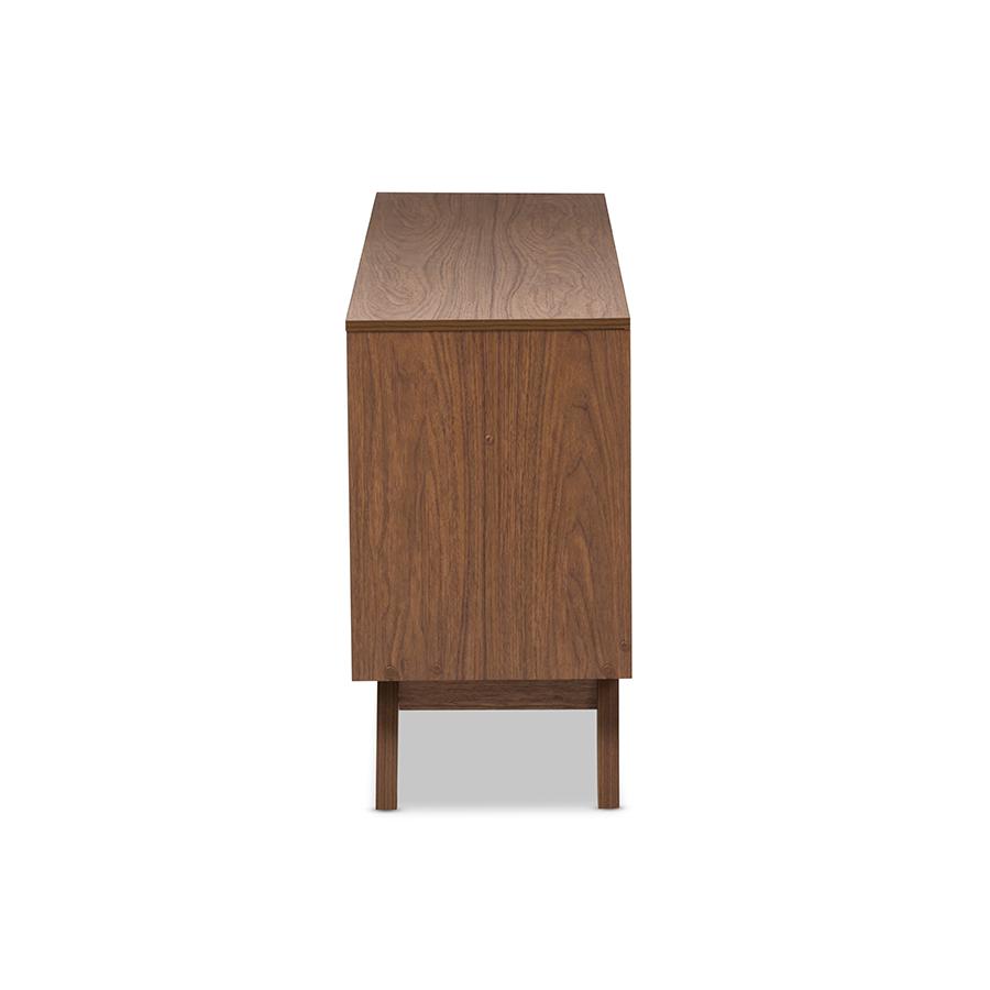 Hildon Mid-Century Modern White and Walnut Wood 6-Drawer Storage Dresser