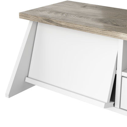 Mayfield 60W L Shaped Computer Desk with Desktop Organizer and 6 Cube Bookcase