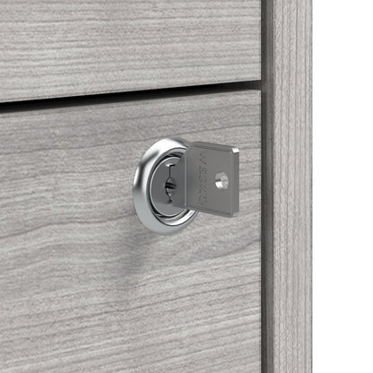 Hustle 3 Drawer Rolling File Cabinet with Lock in Platinum Gray