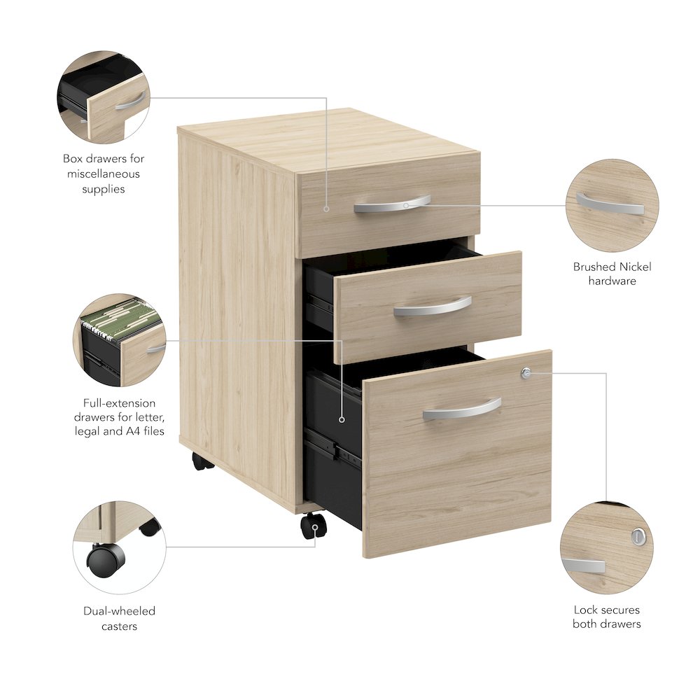 Studio C 3 Drawer Mobile File Cabinet