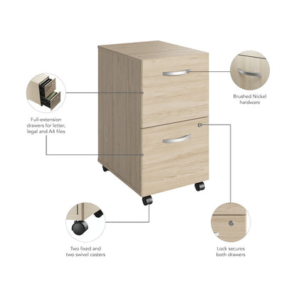 Studio C 2 Drawer Mobile File Cabinet
