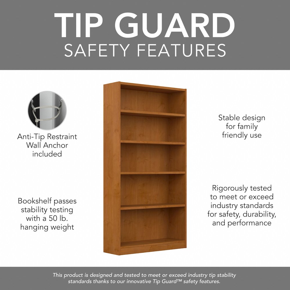 Universal Tall 5 Shelf Bookcase