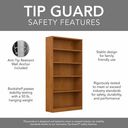 Universal Tall 5 Shelf Bookcase