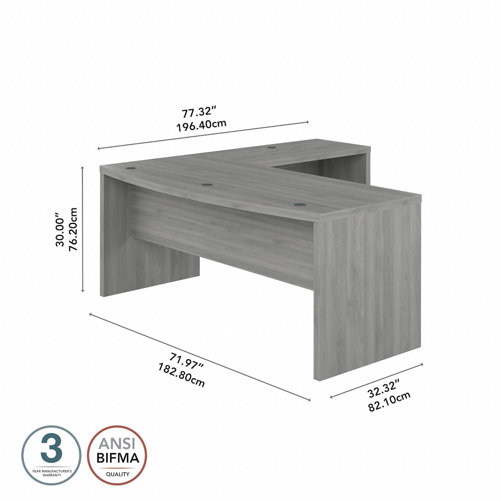 Echo 72W Bow Front L Shaped Desk