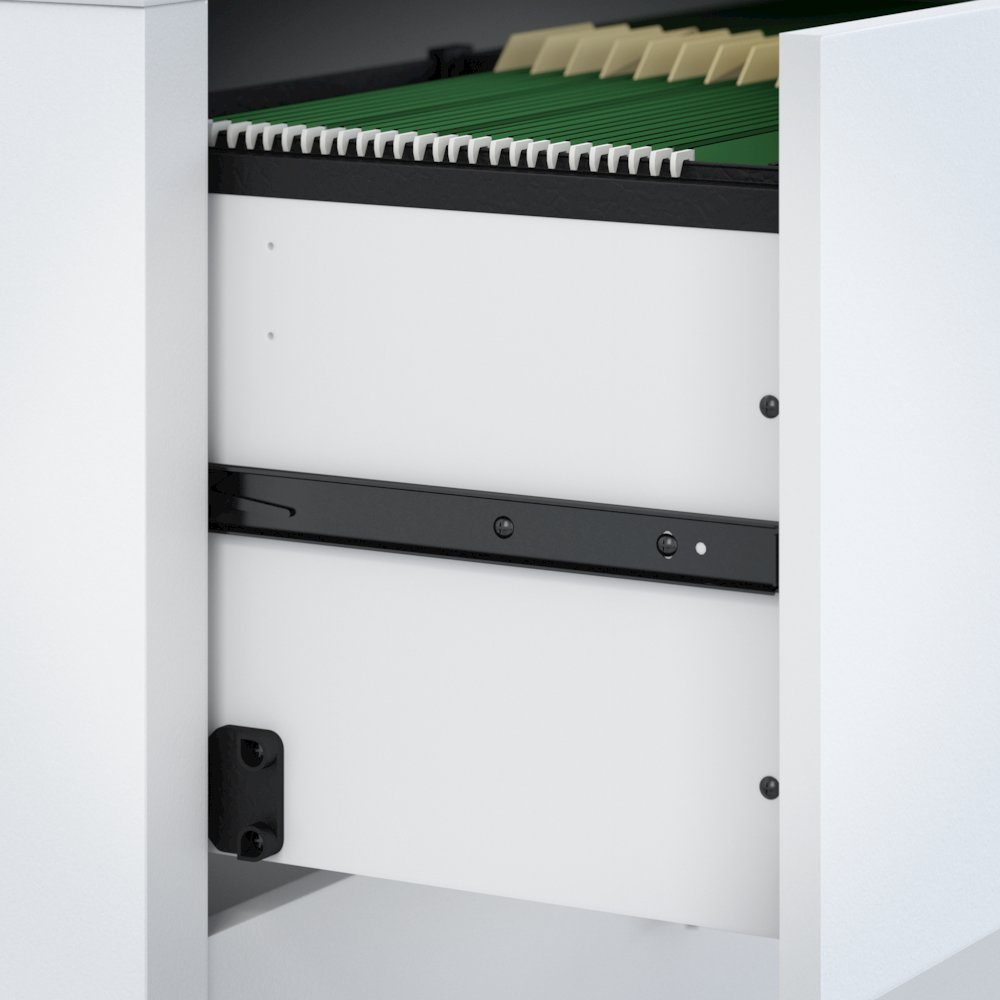 Echo Bow Front Desk and Credenza with Mobile File Cabinet