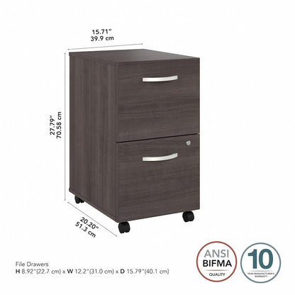 Studio A 2 Drawer Mobile File Cabinet - Assembled