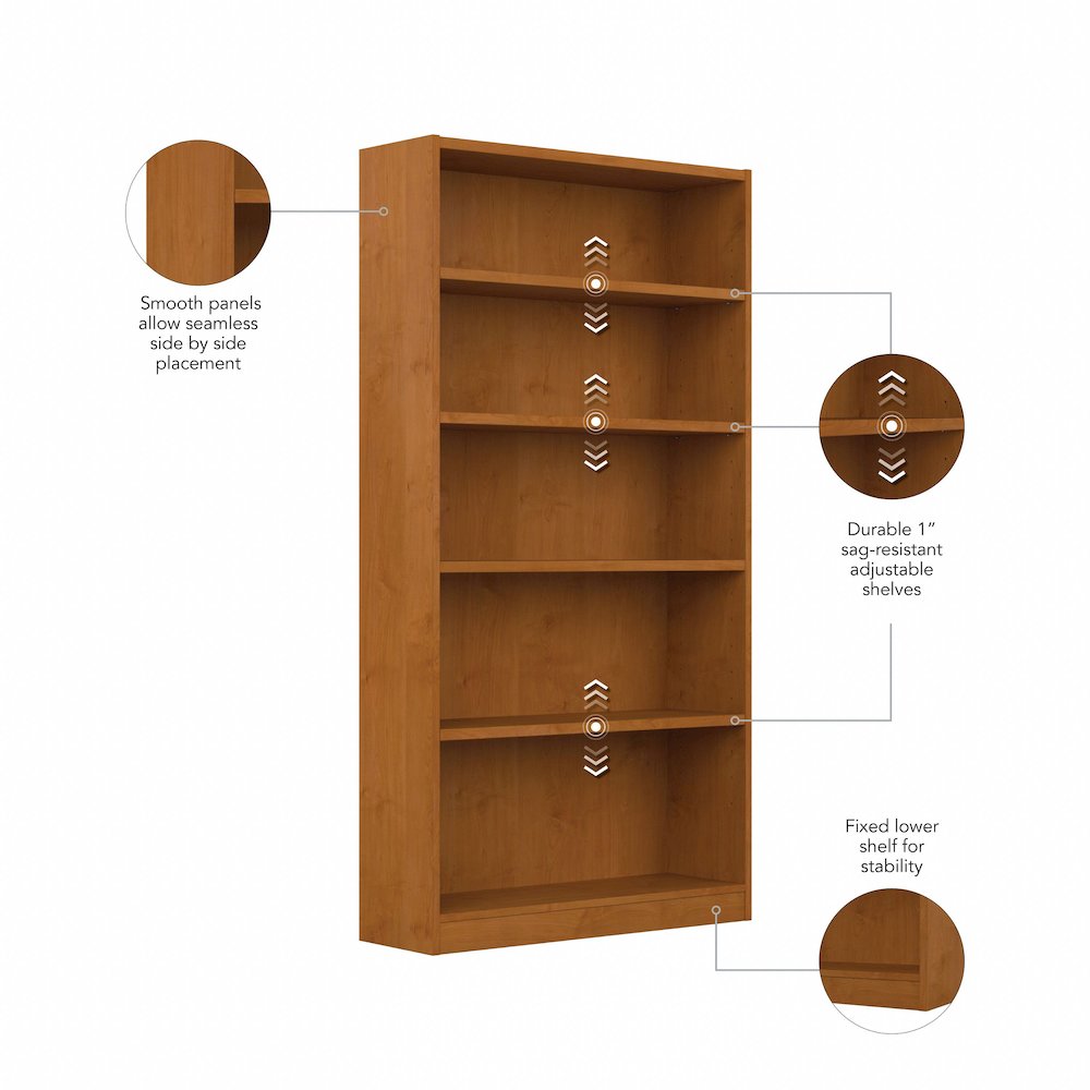 Universal Tall 5 Shelf Bookcase
