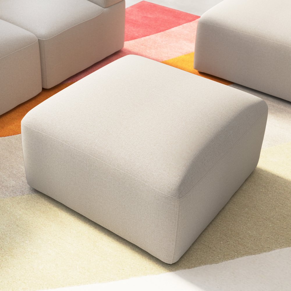Assemble Modular Lounge Ottoman in Oat Fabric