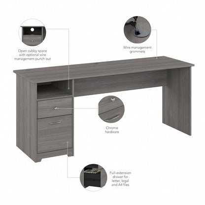 Cabot 72W Computer Desk with Drawers