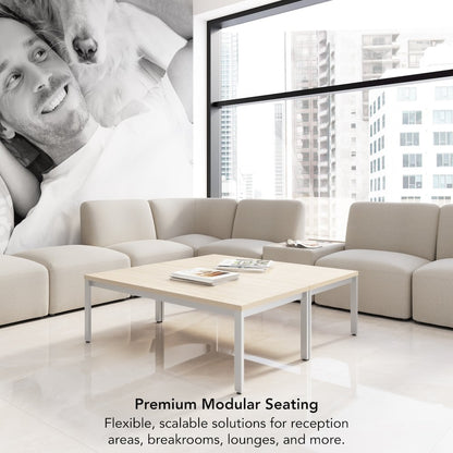 Assemble Modular Lounge Ottoman in Oat Fabric