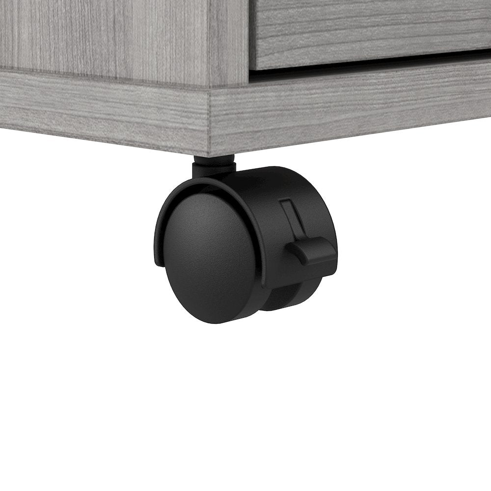 Hustle 3 Drawer Rolling File Cabinet with Lock in Platinum Gray