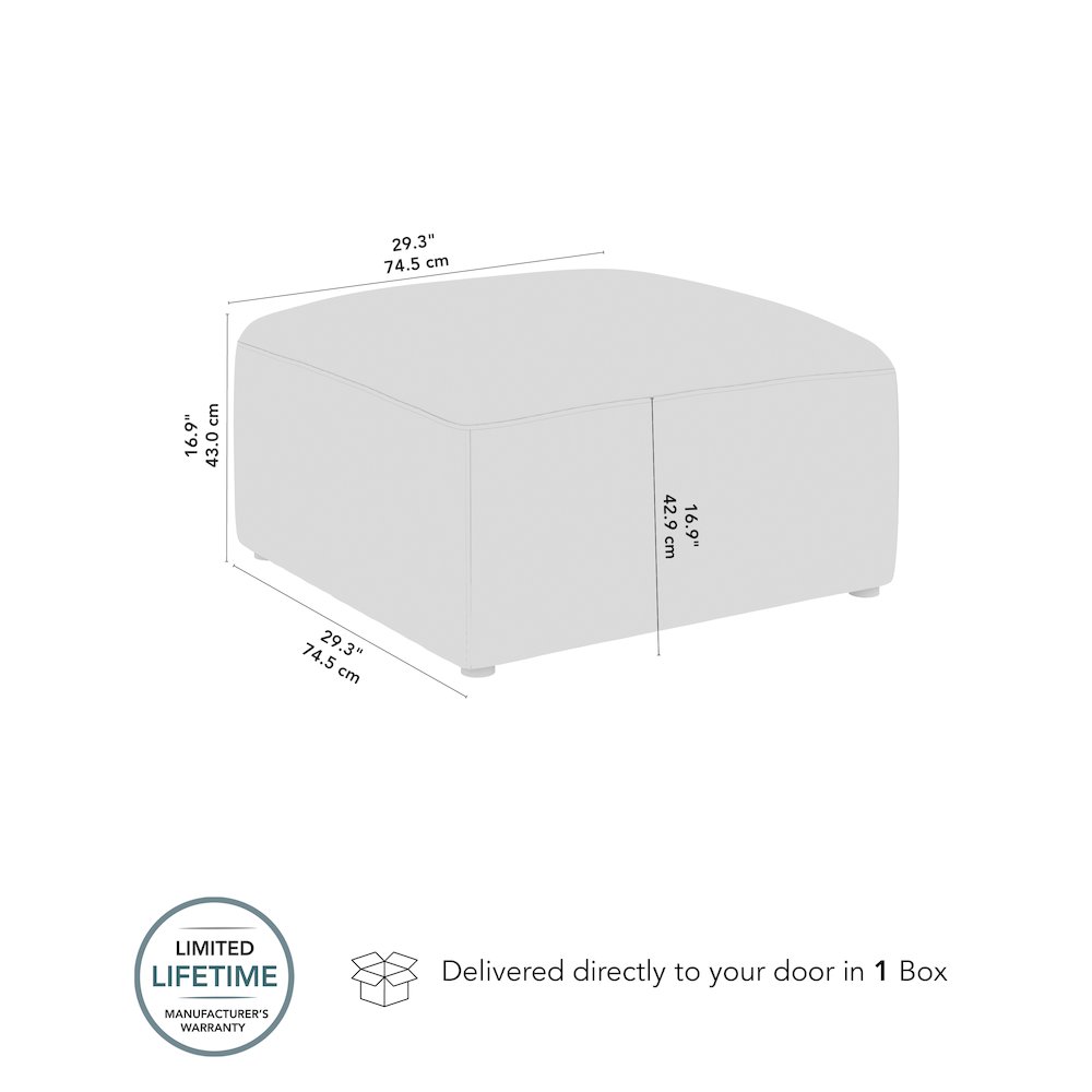 Assemble Modular Lounge Ottoman in Oat Fabric