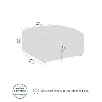 Assemble Modular Lounge Ottoman in Oat Fabric