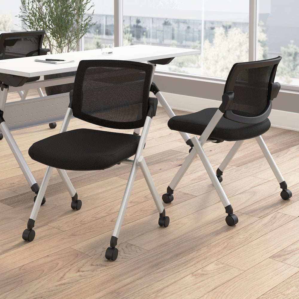 Envision Mesh Back Folding Chairs - Set of 2