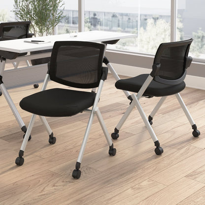 Envision Mesh Back Folding Chairs - Set of 2