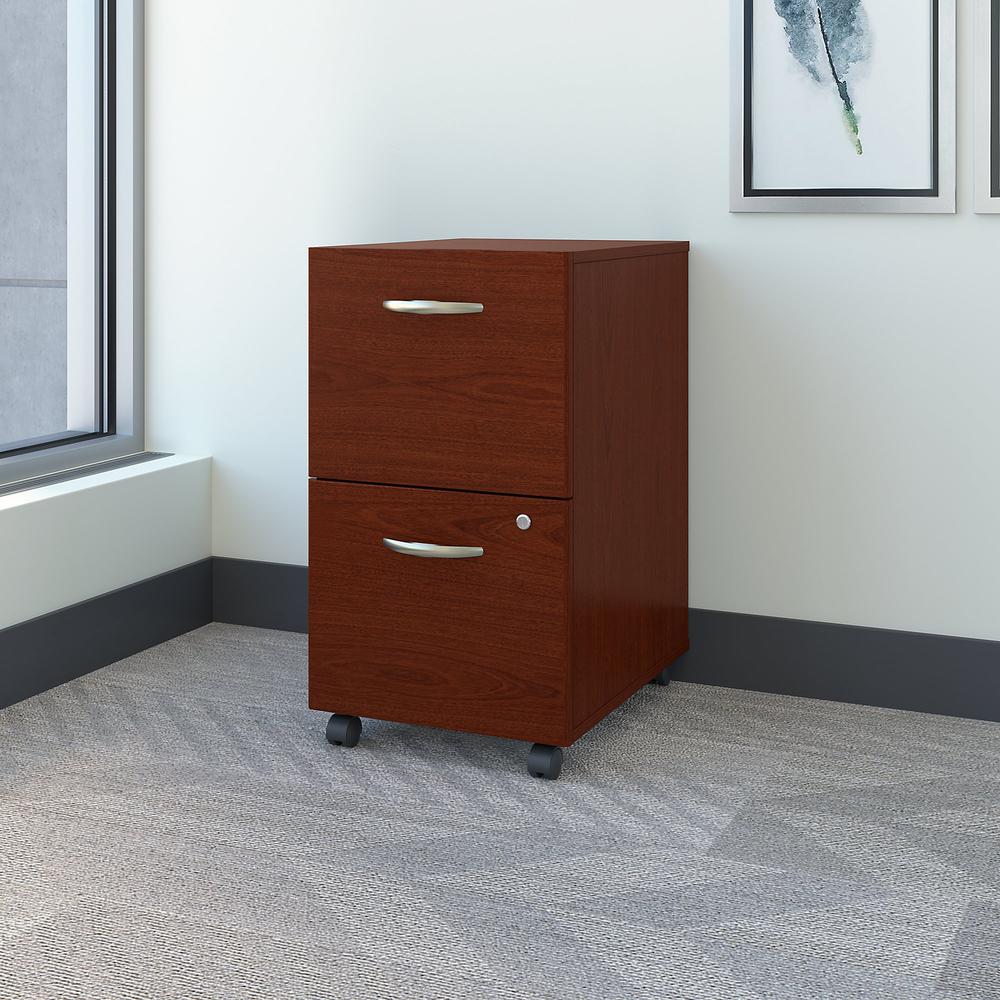 Bush Business Furniture Series C 2 Drawer Mobile File Cabinet in Mahogany - Assembled
