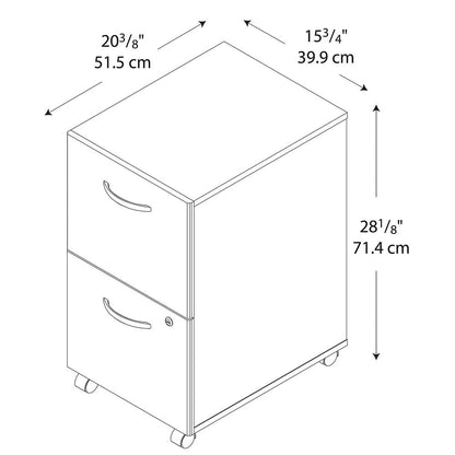 Bush Business Furniture Series C 2 Drawer Mobile File Cabinet in Mahogany - Assembled