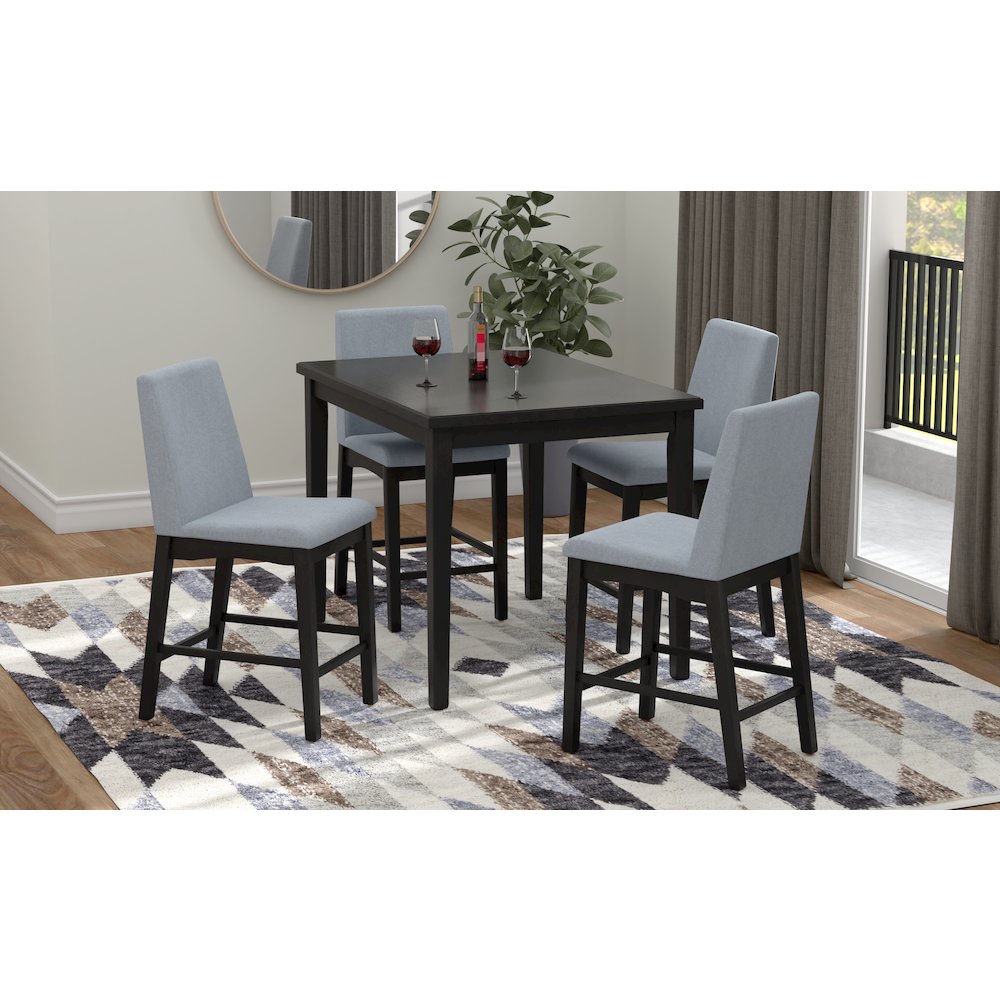 Wallace & Bay Quaint 48" Gathering Height Table in Black Wood