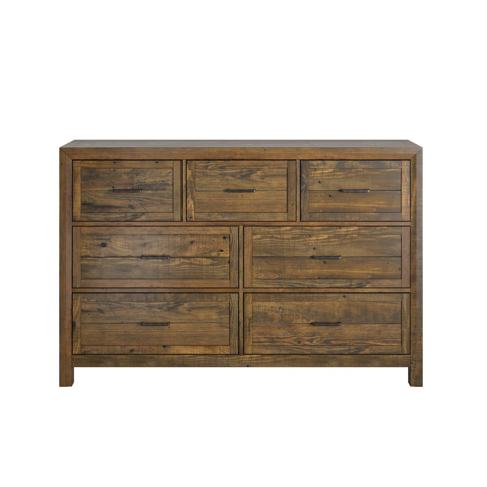 Wallce & Bay Mullen Caramel Brown 7-Drawer Dresser