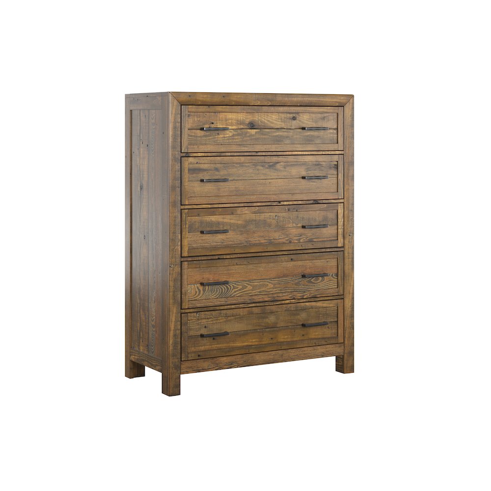Wallce & Bay Mullen Caramel Brown 5-Drawer Chest