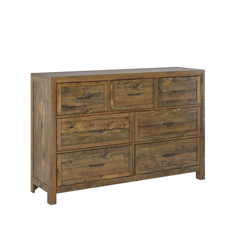 Wallce & Bay Mullen Caramel Brown 7-Drawer Dresser