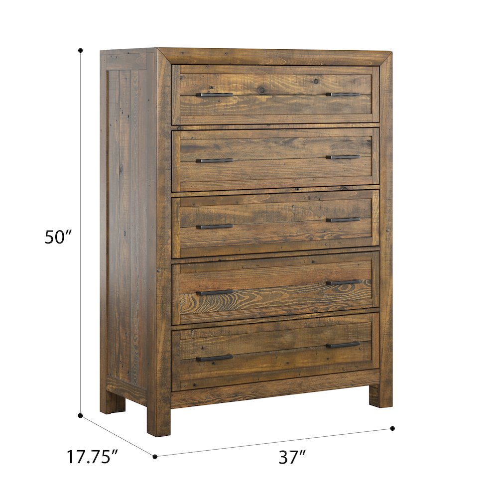 Wallce & Bay Mullen Caramel Brown 5-Drawer Chest