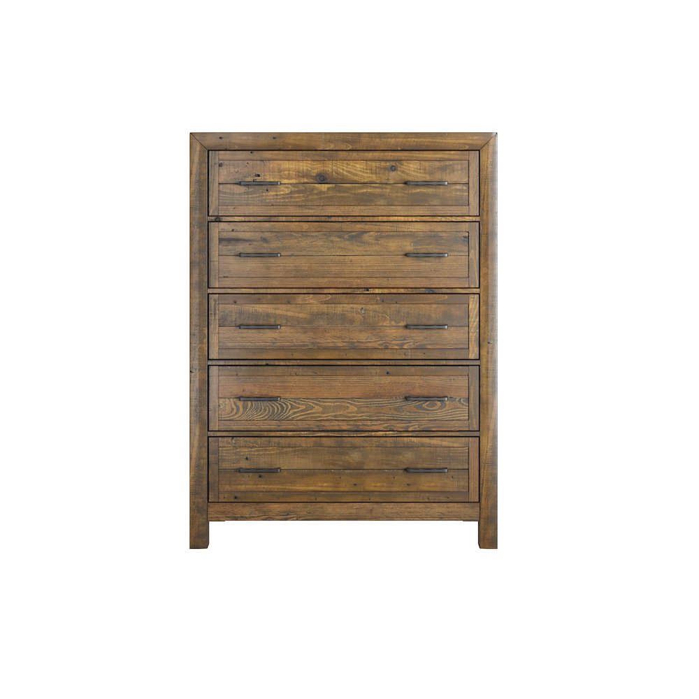 Wallce & Bay Mullen Caramel Brown 5-Drawer Chest