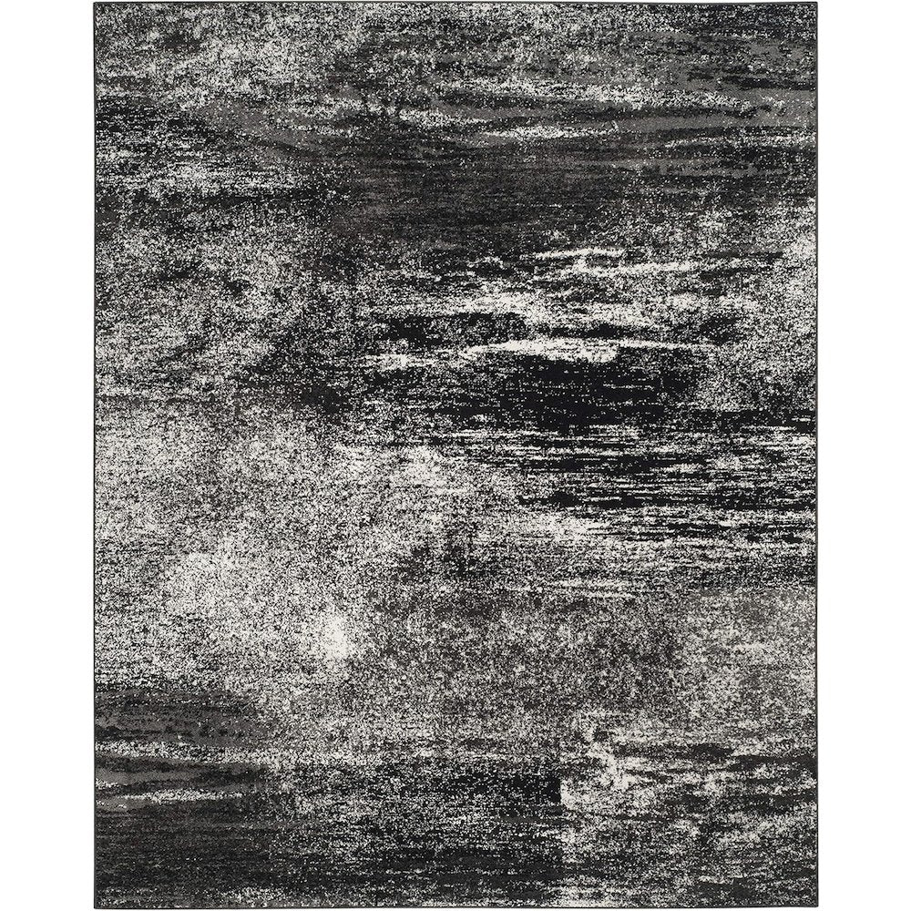 Adirondack, SILVER / BLACK, 9' X 12', Area Rug