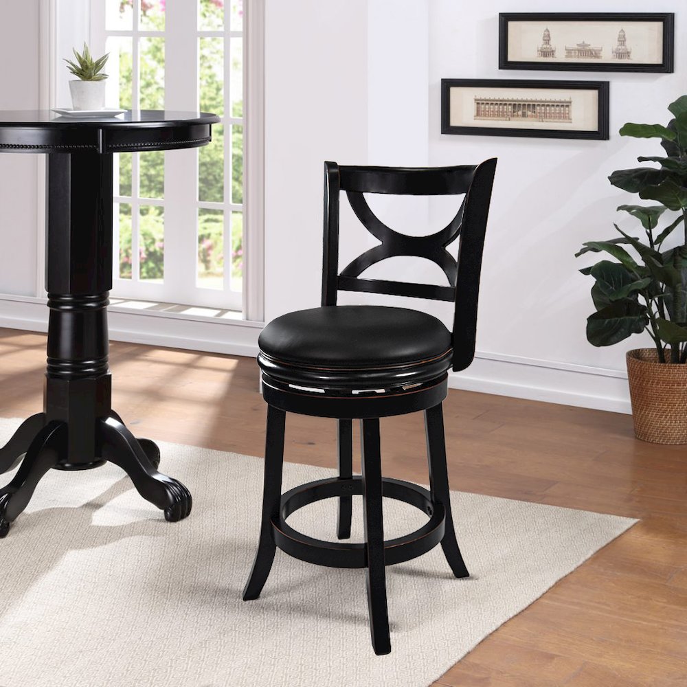 Florence Swivel Counter Stool - Black Sandthru Finish
