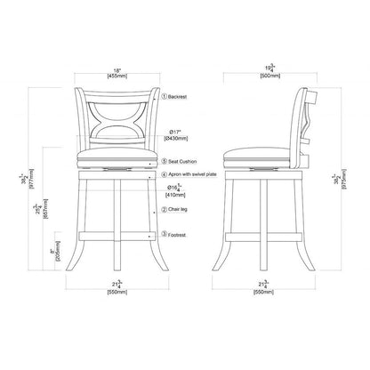 Florence Swivel Counter Stool - Black Sandthru Finish