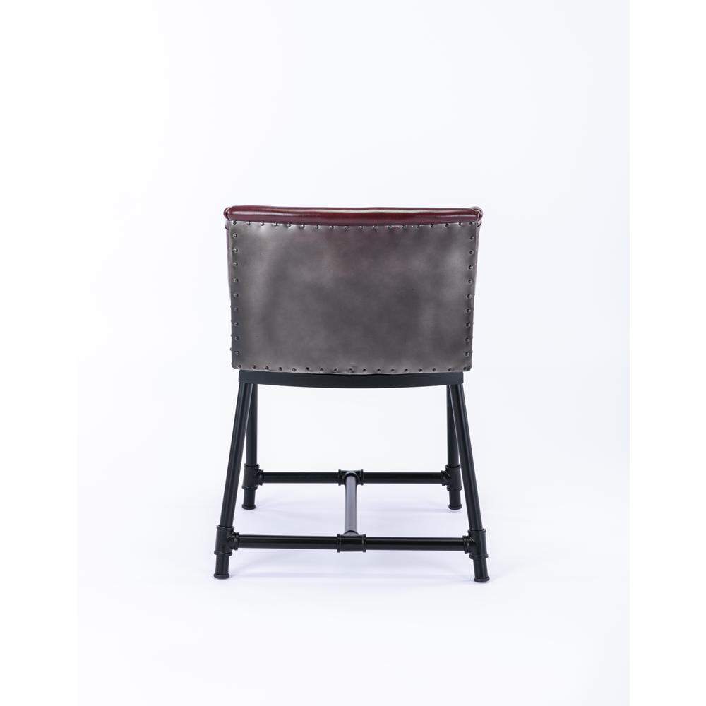 Parlor Faux Leather Adjustable Bar Stool - Burgundy