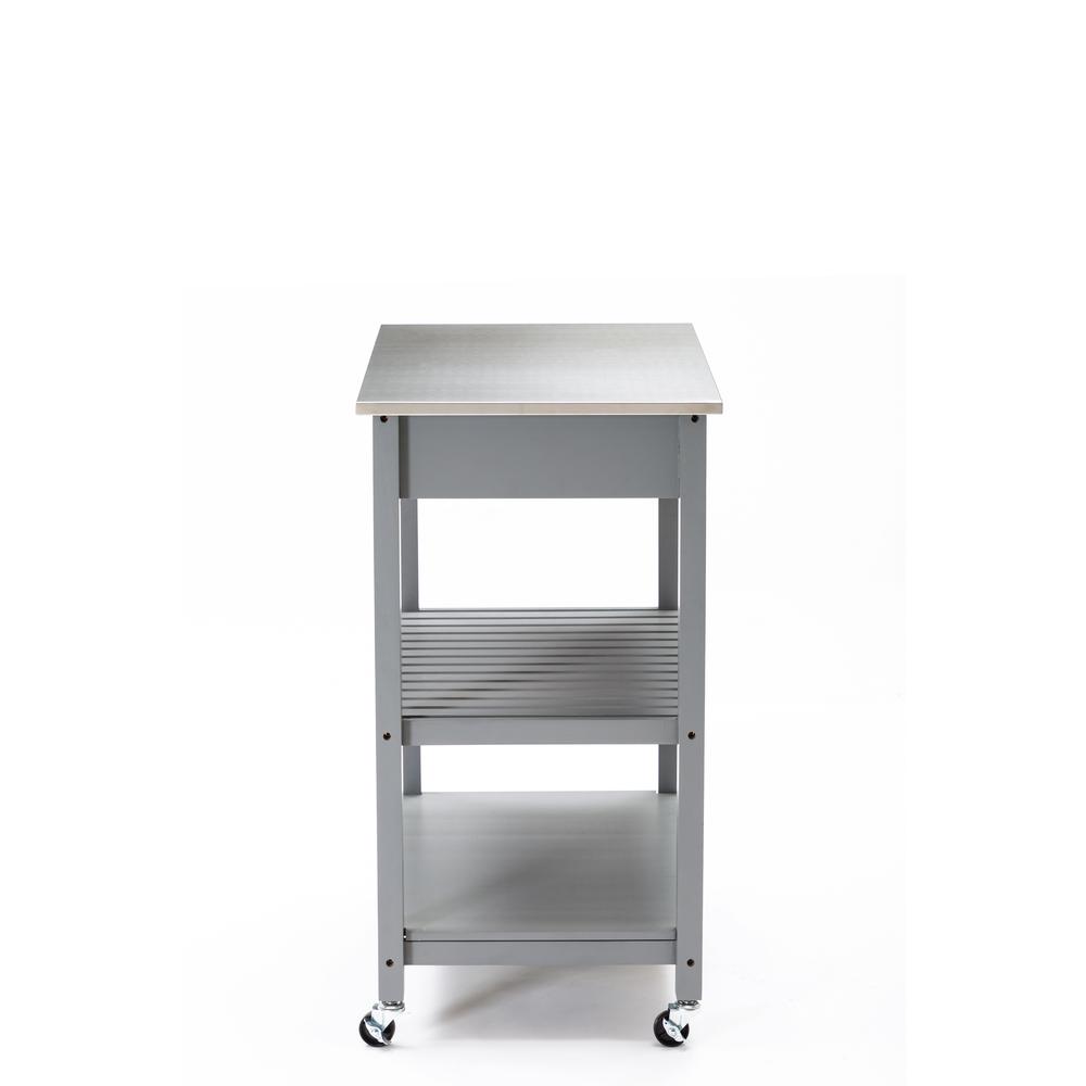 Holland Kitchen Cart With Stainless Steel Top - Gray