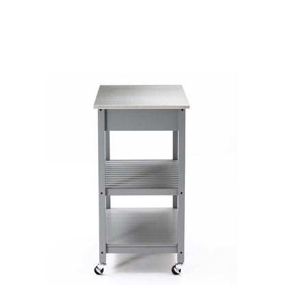 Holland Kitchen Cart With Stainless Steel Top - Gray