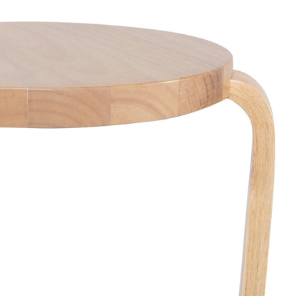 Mateo Round Backless Stacking Stools - Set of 2 - Blonde Oak