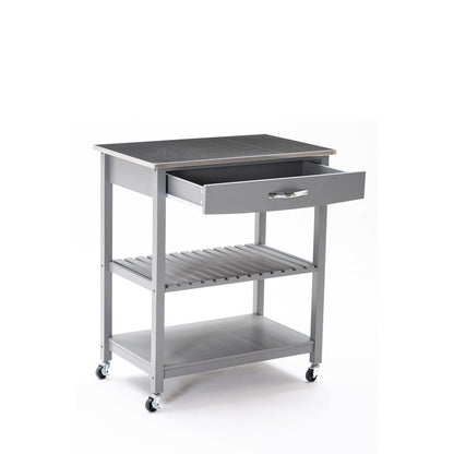 Holland Kitchen Cart With Stainless Steel Top - Gray