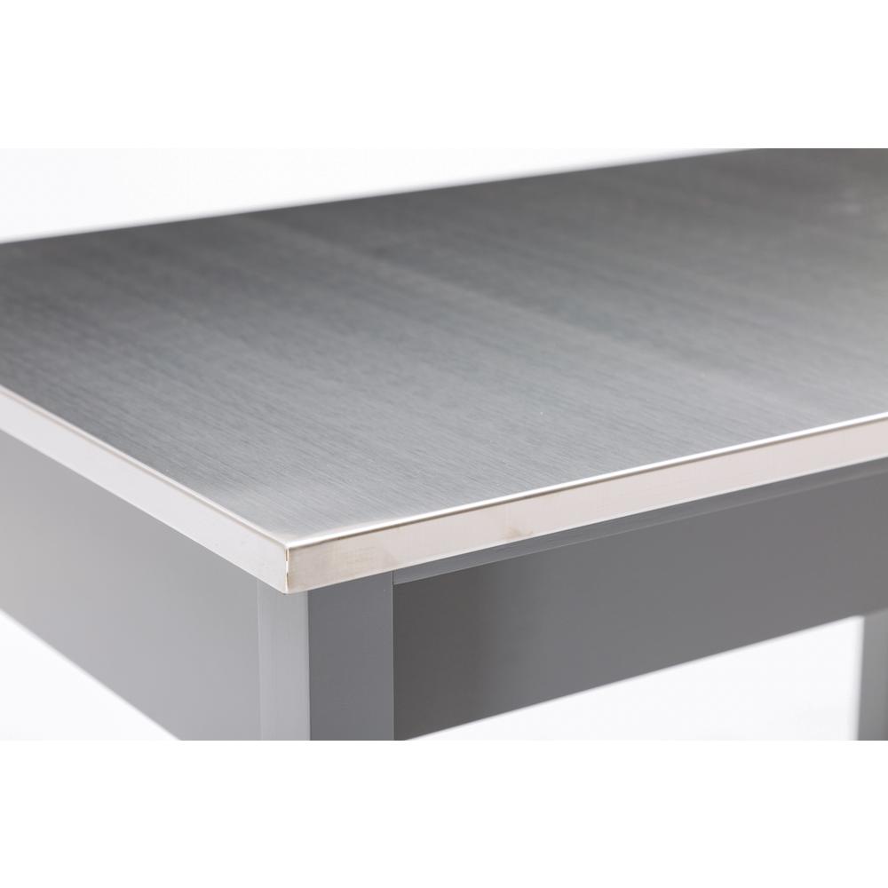 Holland Kitchen Cart With Stainless Steel Top - Gray