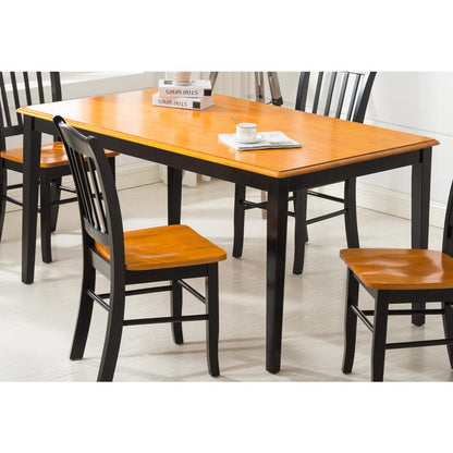 Shaker Rectangular Wood Dining Table - Black/Oak