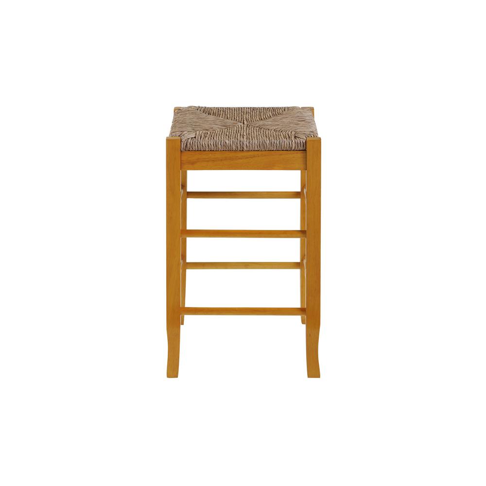 Square Rush Backless Counter Stool - Oak