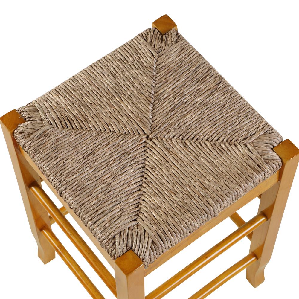 Square Rush Backless Counter Stool - Oak