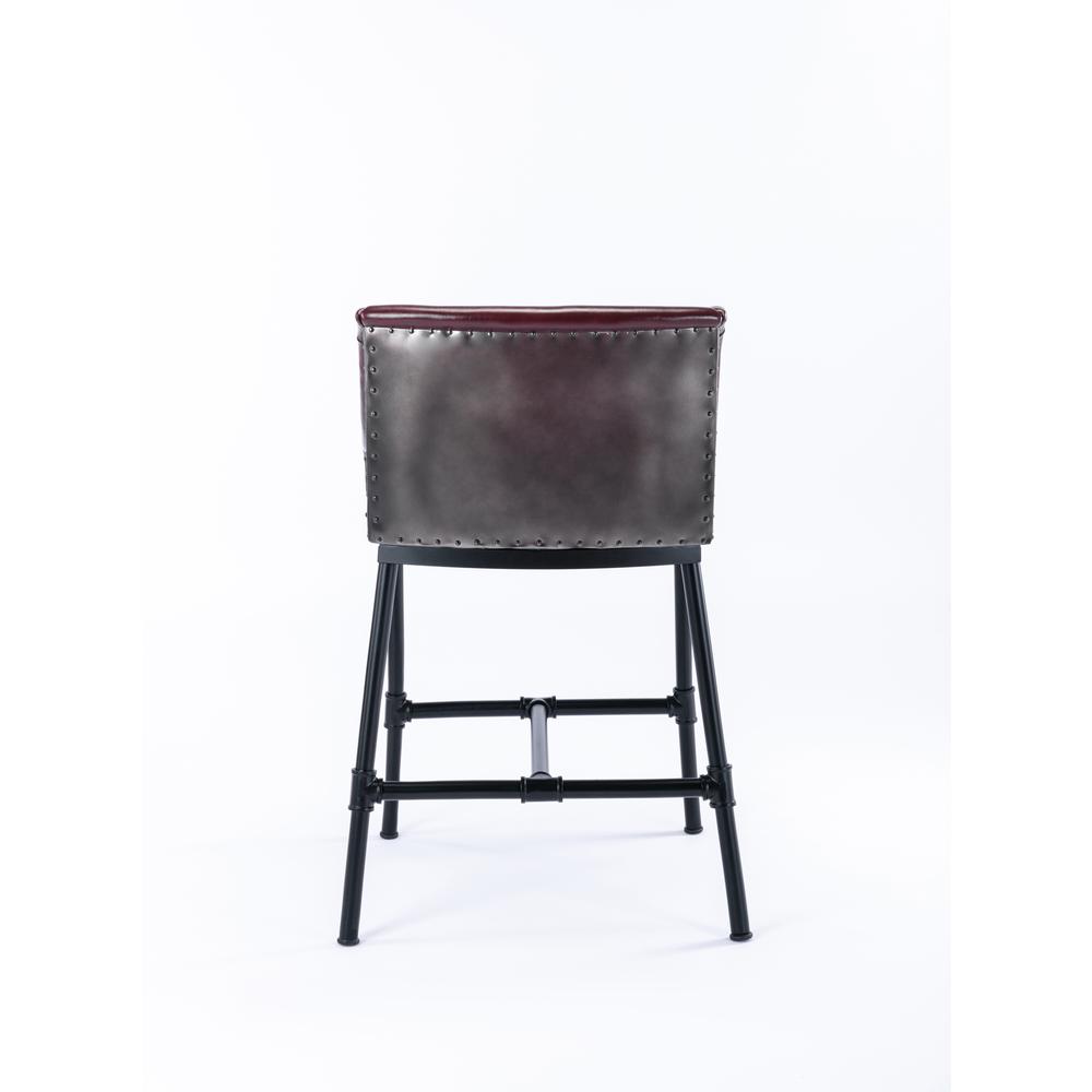 Parlor Faux Leather Adjustable Bar Stool - Burgundy